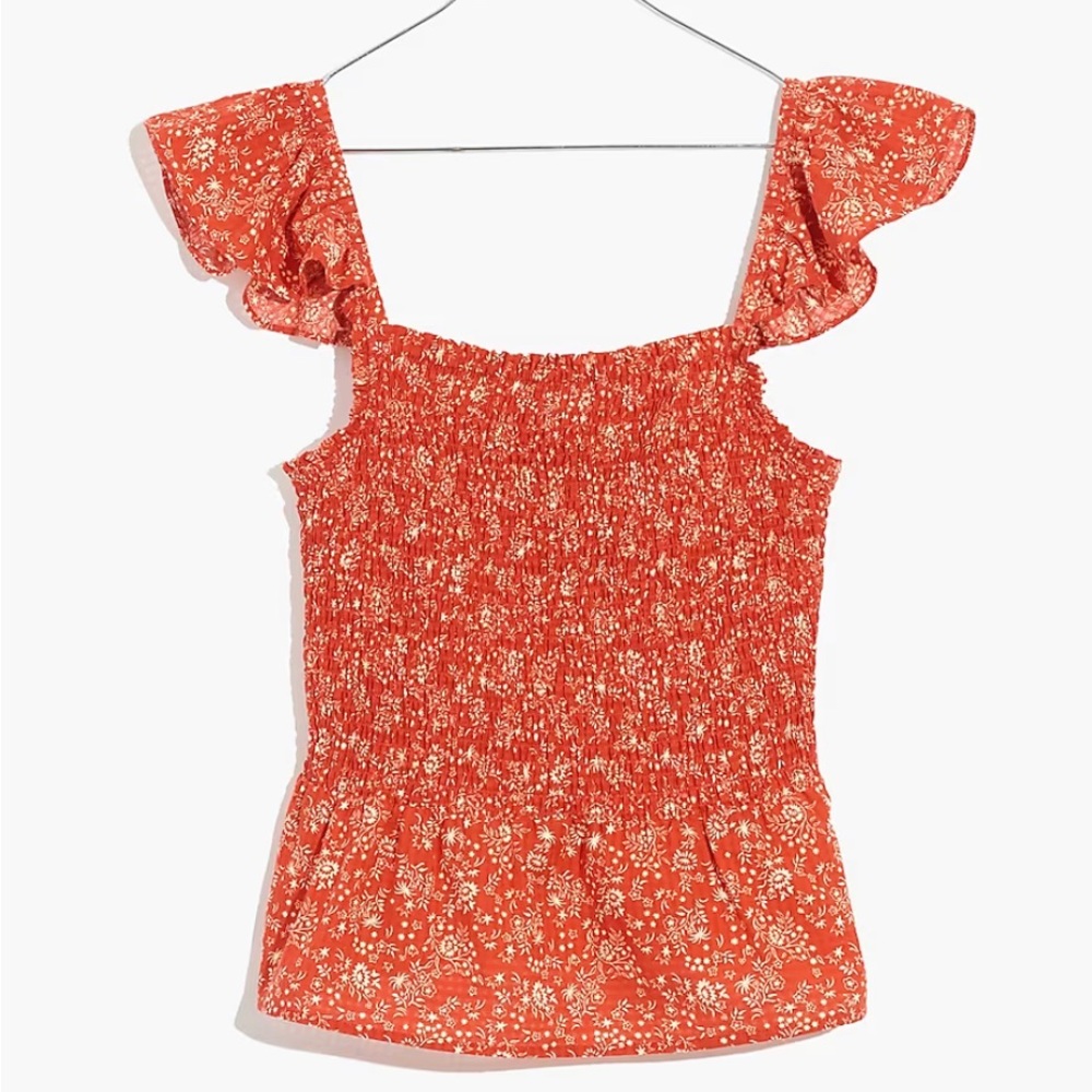 Lucie Smocked Peplum Top in Piazza Floral Size 14